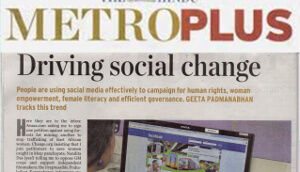 Hindu Metro Plus covers us – Driving Social Change