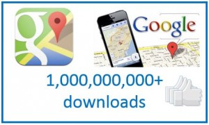 Google Maps crosses one billion downloads !!