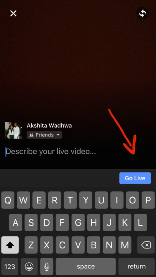 Facebook Live - Go live 