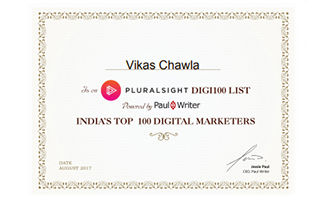 Vikas part of the top 100 Digital Marketers in India