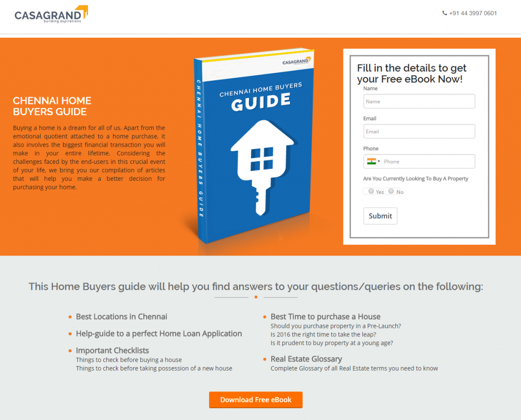 ebook landing page