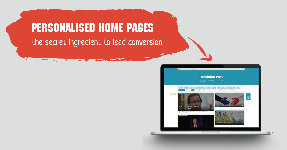 Personalised home pages – the secret ingredient to lead conversion