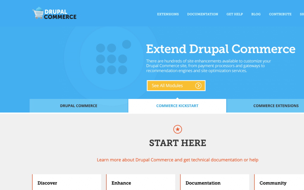 Drupal commerce landing page