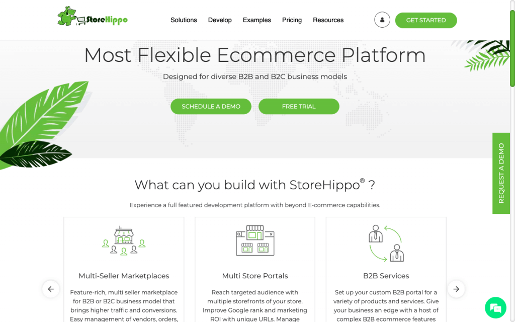 StoreHippo landing page