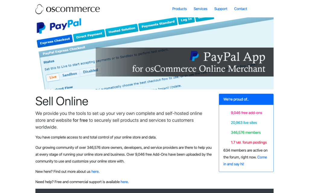 oscommerce landing page