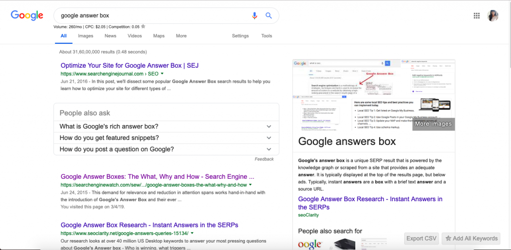 People also ask - featured snippet