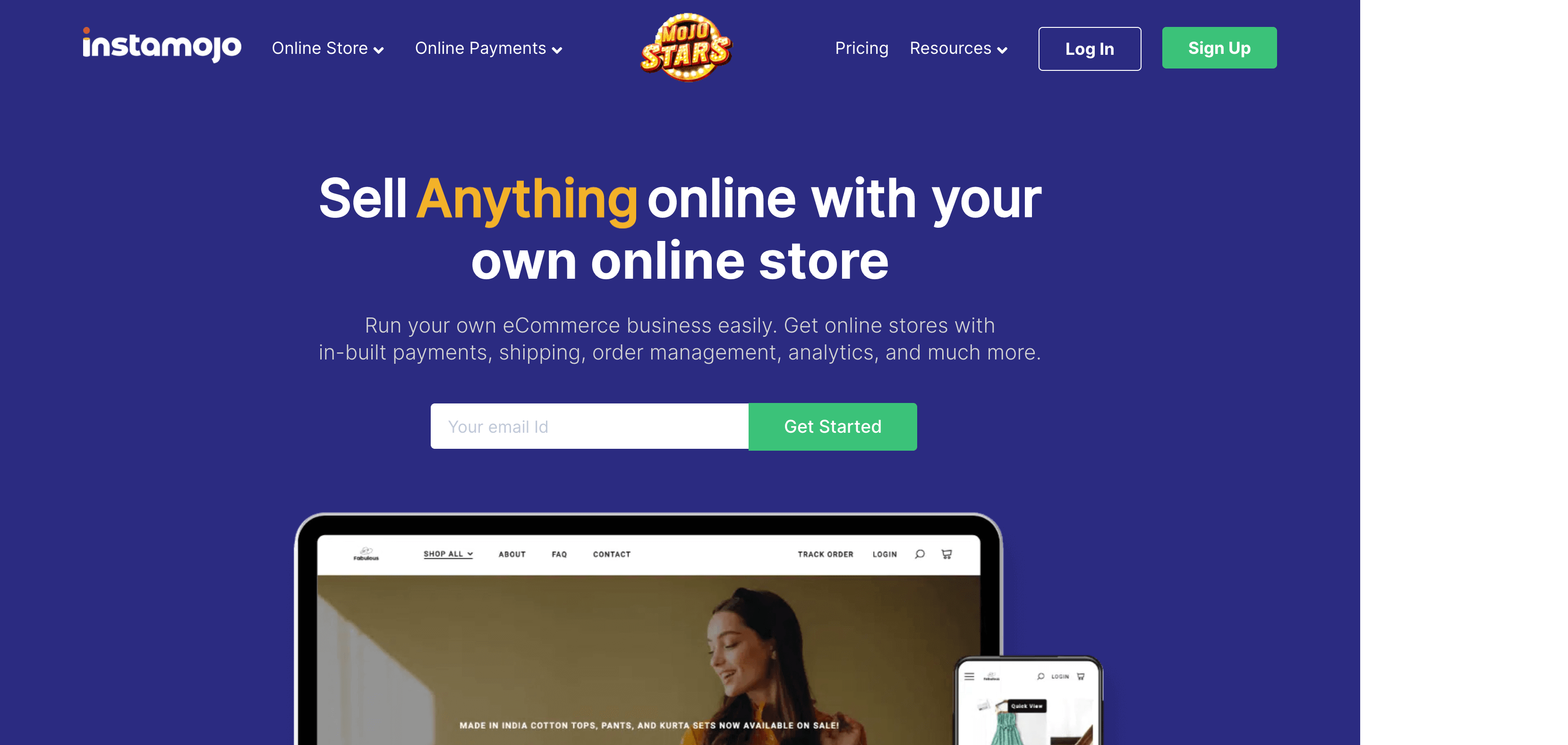 instamojo-online-store-page